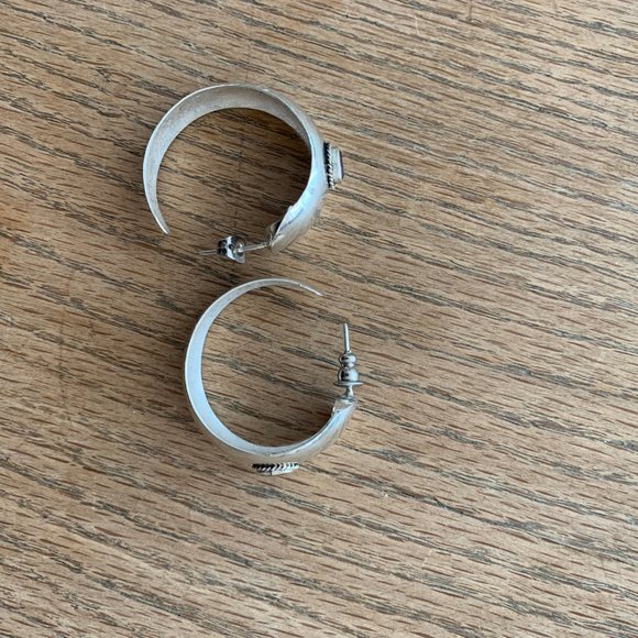 Sterling Silver Hoop Earrings - Picture 4 of 5